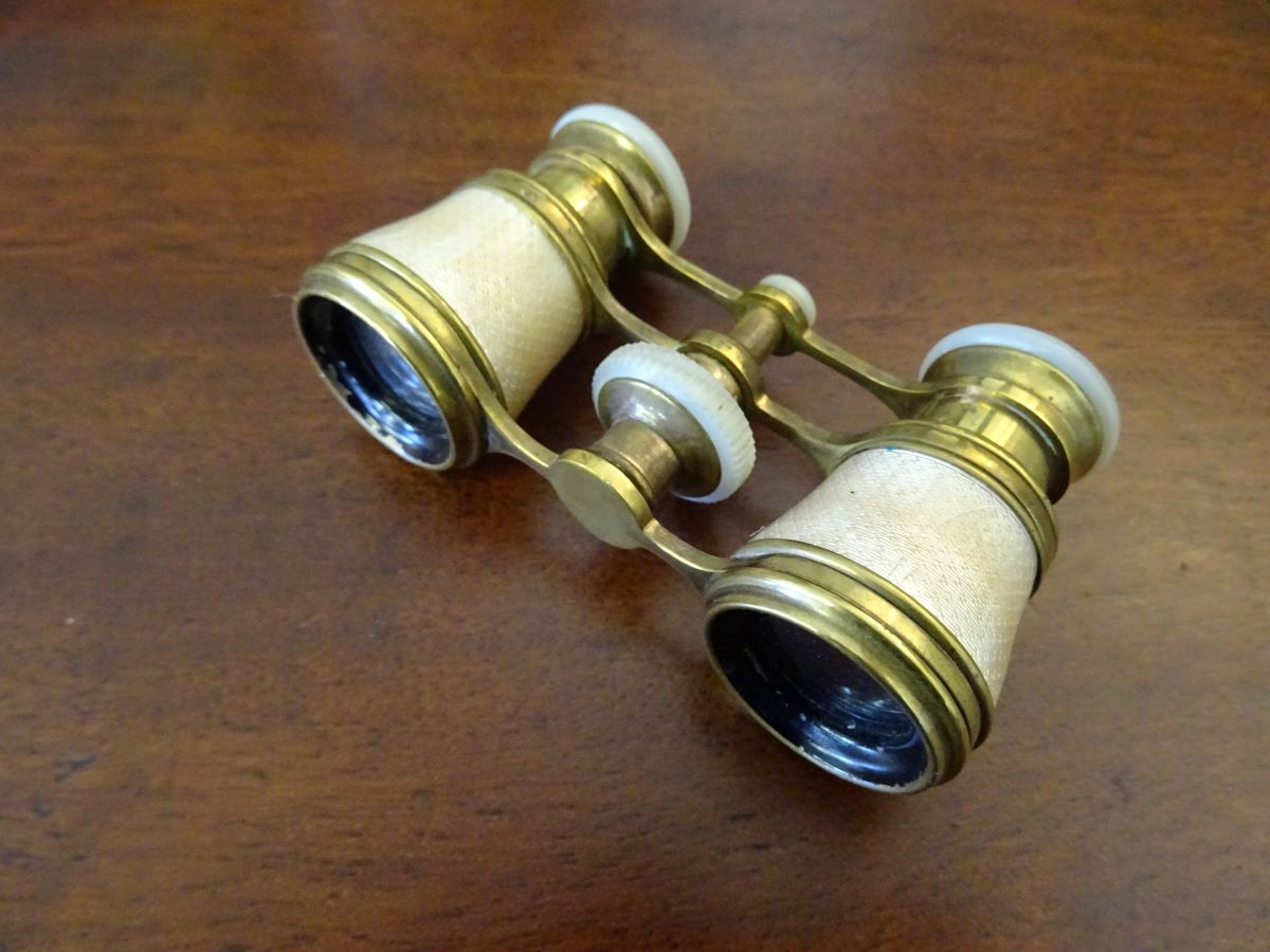 19th century enamel and mother of pearl opera glasses